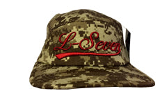 Digital Camo 5 Panel Cap W/ Red Script