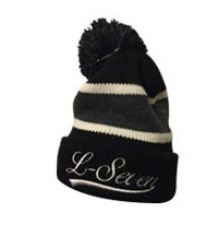 Black and Grey L-Seven Pom Skully