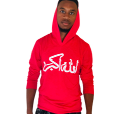 L-Seven Long Sleeve Hooded Arabic Script God is Great Long Sleeve Dri-Tech Tee