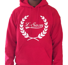 L-Seven Heavy (Red) Fleece Wreath Hoodie