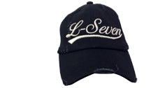 Dark Blue Distressed L-Seven Dad Cap