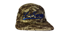 Digital Camo 5 Panel L-Seven Cap W/Royal Blue Script