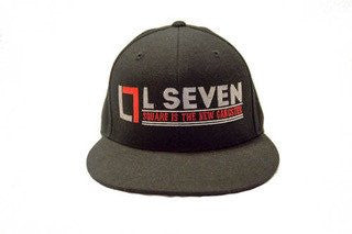 Black Fitted Cap With Red & Grey L7 Logo and Tag Line